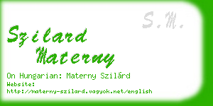szilard materny business card